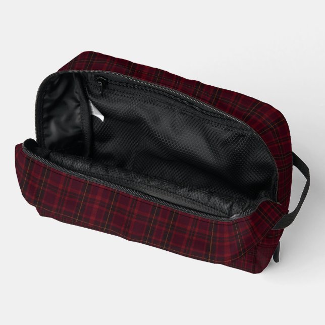 Neceser Elegante Tartán Burgundy (Abierto)