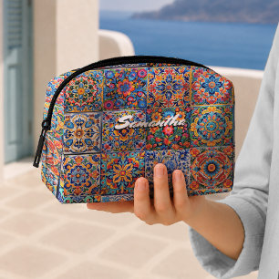 Neceser Elegantes baldosas mexicanas Talavera rojas amaril