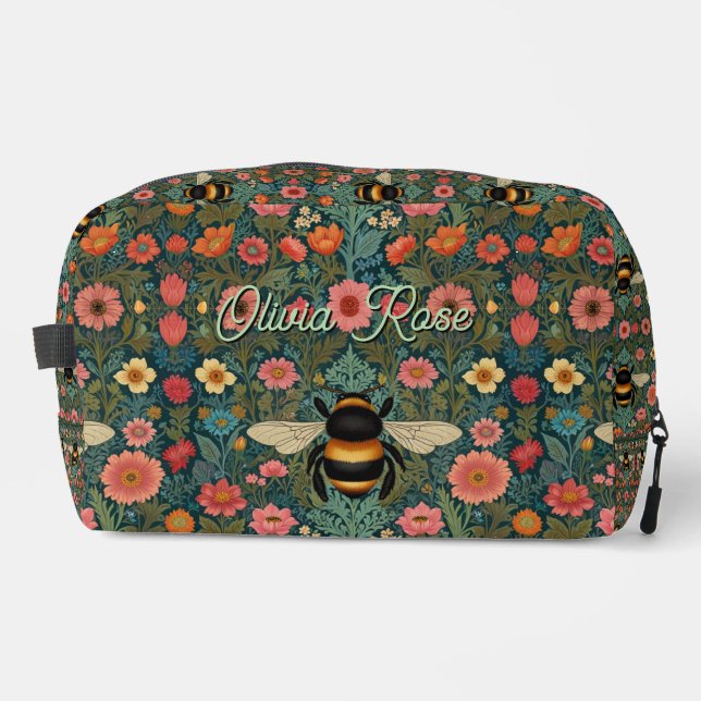 Neceser Elegantes florales boho retro de abeja primavera  (Anverso)