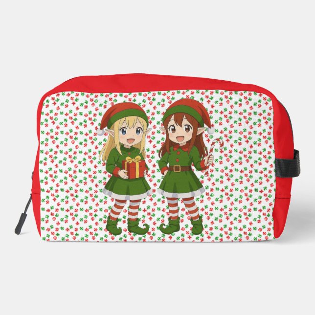 Neceser Elfos de Navidad de anime lindos (Reverso )