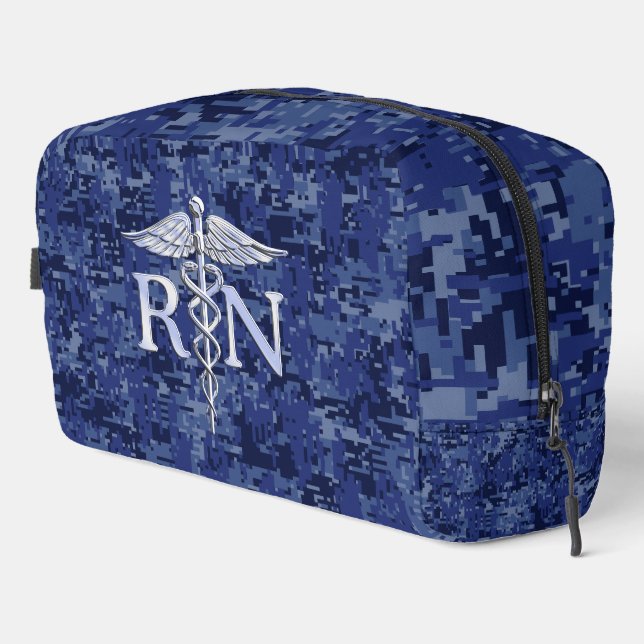 Neceser Enfermera inscrita RN Caduceus en Blue Camo (Esquina derecha)