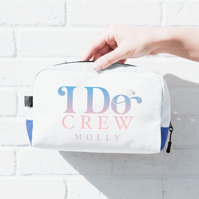 Neceser Equipo moderno de 'I Do Crew' con gradiente pastel (Get the crew together in style with this trendy "I Do Crew" design!)