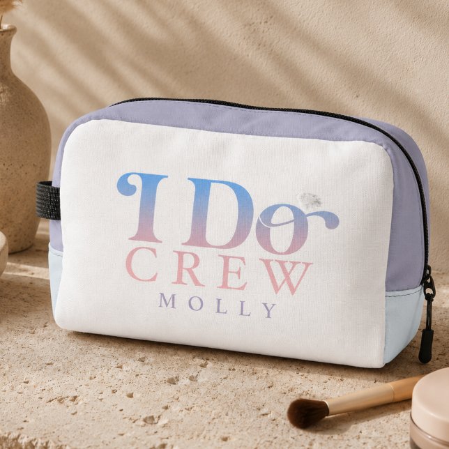 Neceser Equipo moderno de 'I Do Crew' con gradiente pastel (Modern I Do Crew Pastel Gradient Bridesmaid Dopp Kit)