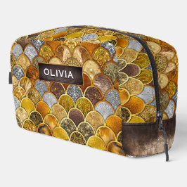 Neceser Escalas de sirena de chicles de oro elegantes