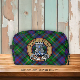 Neceser Escudo de armas del Clan Malcolm sobre tartán
