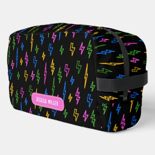 Neceser Escuela Retro Neon Lightning, colorida personaliza