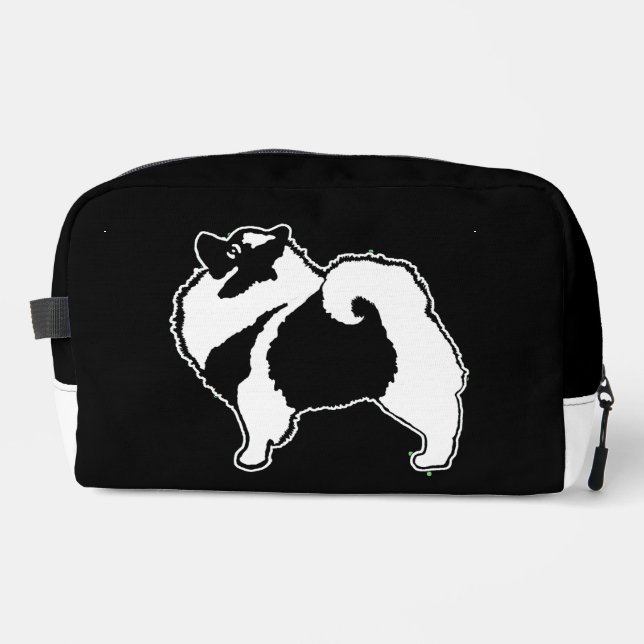 Neceser Esquema Gráfico de Keeshond Adorable Arte Original (Anverso)