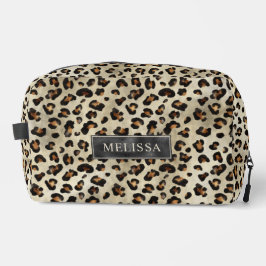 Neceser Estampado Animal Leopardo Con Lámina Falsa Negra Y