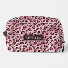 Estampado Animal Leopardo Rosa Con Hojas De Hoja Y