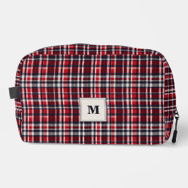 Neceser Estilo de Cuadro Escocés Monogramado con Estilo