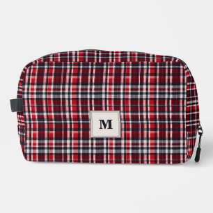Neceser Estilo de Cuadro Escocés Monogramado con Estilo