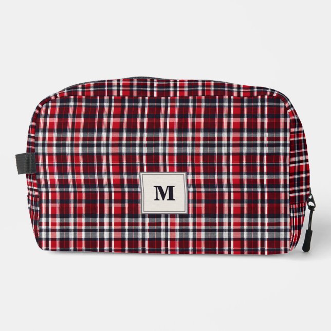 Neceser Estilo de Cuadro Escocés Monogramado con Estilo (Anverso)
