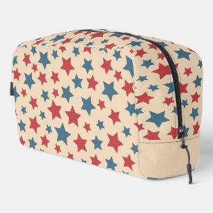 Neceser Estrellas Rojas y Azules, 4 de Julio, Fondo Beige