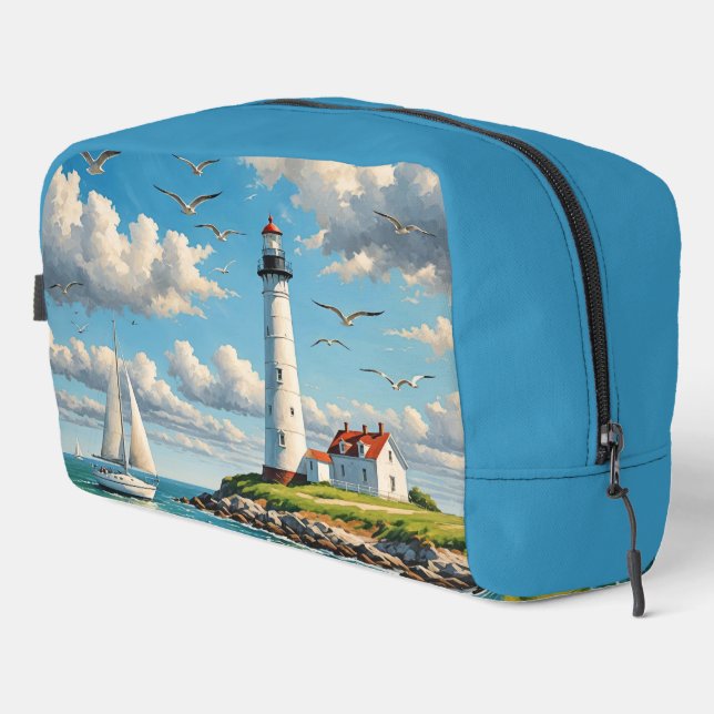 Neceser Faro blanco con velero (Esquina derecha)