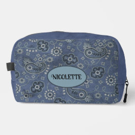 Neceser Faux Blue Ante and Western Blue Paisley