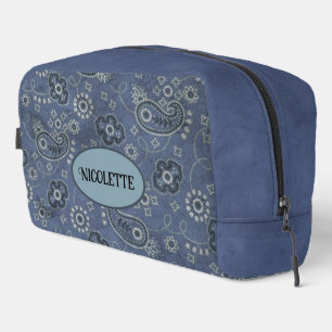 Neceser Faux Blue Ante and Western Blue Paisley