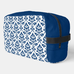 Neceser Feuille Damask Gran patrón azul oscuro en blanco