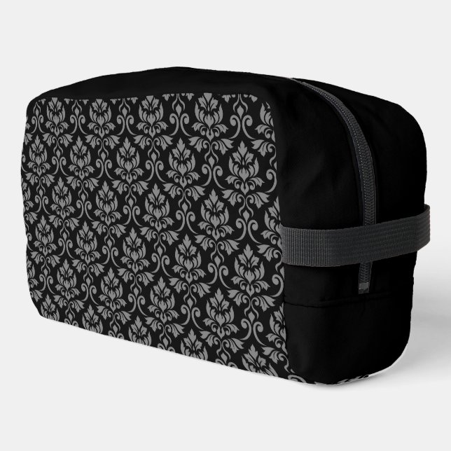 Neceser Feuille Damask Pattern Gray en negro (Esquina izquierda)