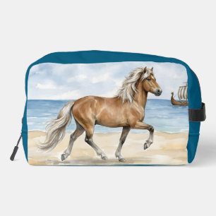 Neceser Fjara Caballo islandés acuarela en la playa