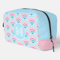 Flamenco Rubor Rosa Azul Ondas Patrón Geométrico