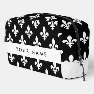 Neceser Fleur de Lis, Negro sobre Blanco, Negro, Tu Nombre