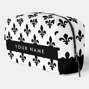 Neceser Fleur de Lis, Negro sobre Blanco, Negro, Tu Nombre