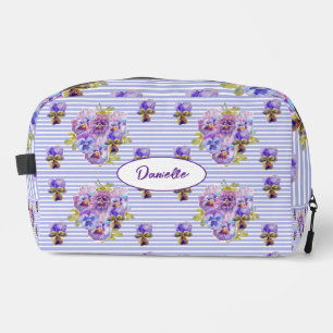 Neceser Flor de Pensamiento Púrpura floral Shabby Acuarela