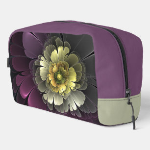 Neceser Flor fractal abstracta moderna purpura gris khaki