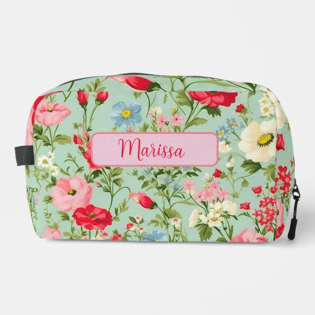 Neceser Flor inglesa elegante personalizada de flores silv (Anverso)