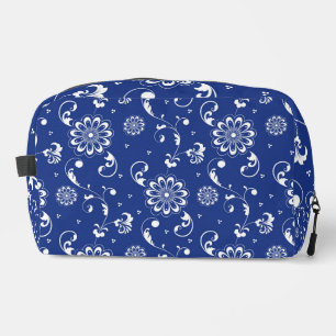 NECESER FLOR Y FOLLAJE BLANCO Y AZUL ORNADO