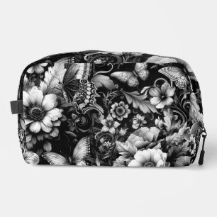 Neceser  Floral Antiguo Monocromo con Mariposas 
