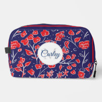 Floral azul rojo vibrante de bonito personalizada