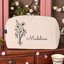 Neceser Floral Personalizado para Dama de Honor en Rosa Cl
