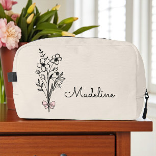 Neceser Floral Personalizado para Damas de Honor Beige