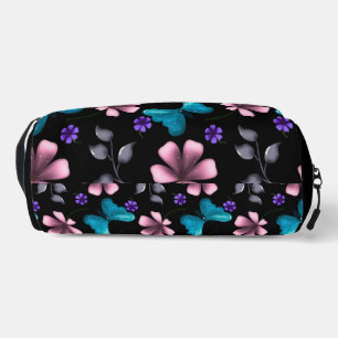 Neceser Floral Rosa Caprichoso y Mariposa Azul Sin Costura