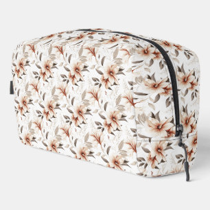 Neceser Floral Silvestre Acuarela Rosa Marrón