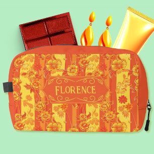 Neceser Florencia floral amarilla y naranja