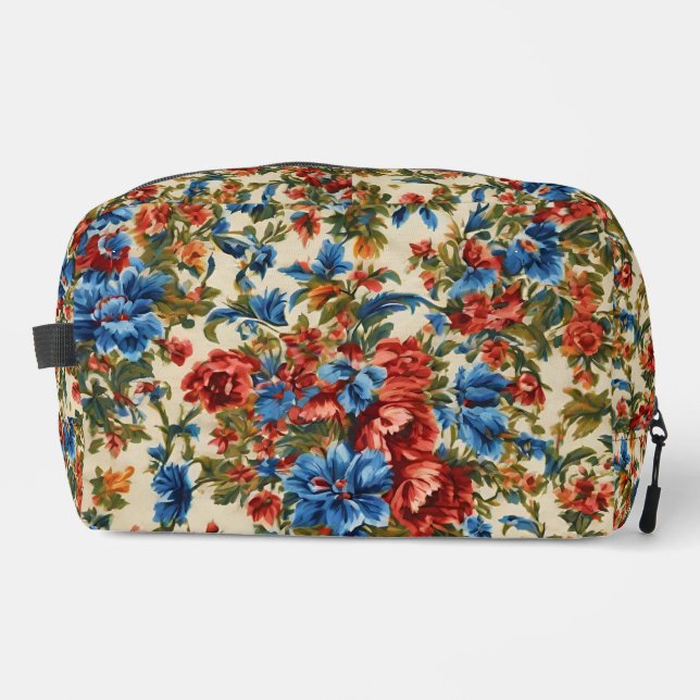 Neceser Flores azules y rojas exuberantes italianas con ho (Anverso)