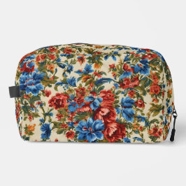 Neceser Flores azules y rojas exuberantes italianas con ho