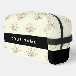 Neceser Flores azules y rojas, negro, tu nombre