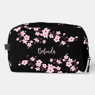 Neceser Flores de Cerezo Rosa Monograma Negro