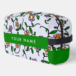 Neceser Flores de colores, fondo azul, verde