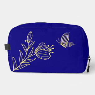 Neceser Flores de oro simples azul real