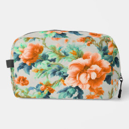 Neceser Flores doradas y hojas azules y verdes