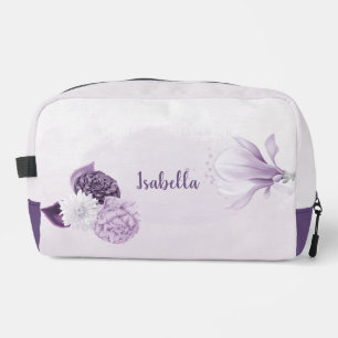 Neceser flores moradas blancas románticas