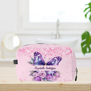 Neceser Flores moradas rosadas de mariposa