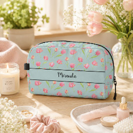 Neceser Flores Personalizadas de Acuarela Rosa