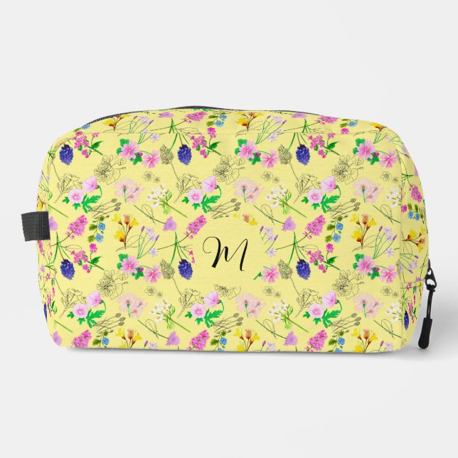 Neceser Flores silvestres delgadas en amarillo claro (Anverso)