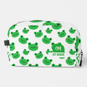 Neceser Frog Happy Face Pattern Green Monogram School