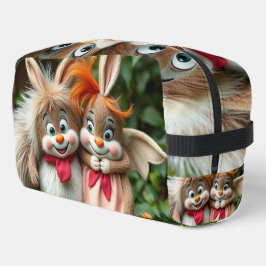 Neceser „Fröhliche Hasenfreunde im Frühlingsgarten“